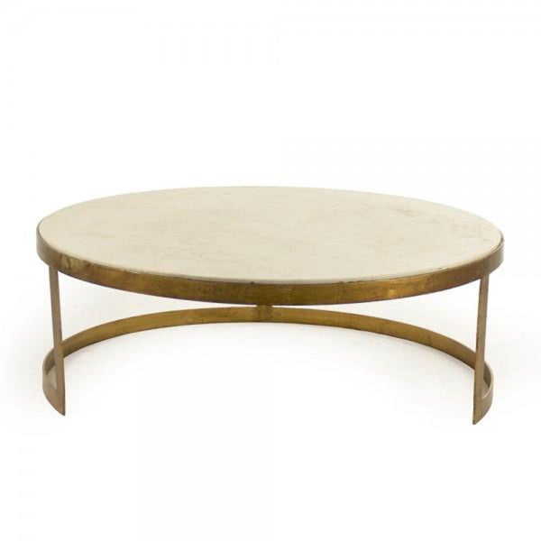 Gilded Iron and Marble Nesting Coffee Tables - Coffee Table - Global Home