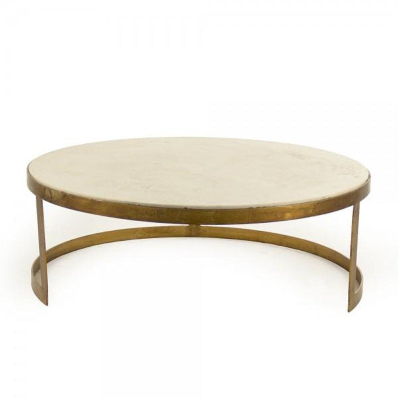 Gilded Iron and Marble Nesting Coffee Tables - Coffee Table - Global Home