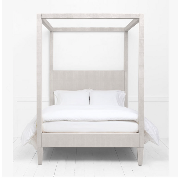 Grey Shagreen Four Poster Bed