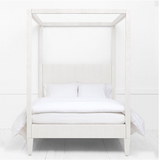White Shagreen Four Poster Bed