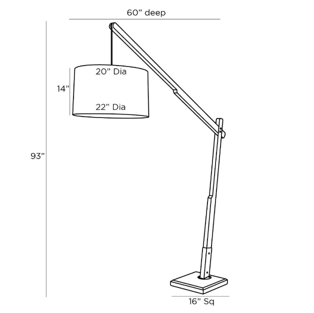Sarsa Floor Lamp- Ebony Black