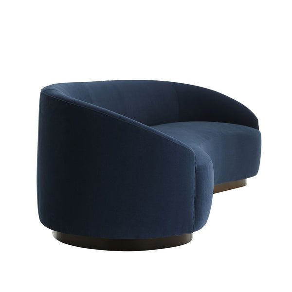 Turner Sofa Indigo Velvet Dark Walnut