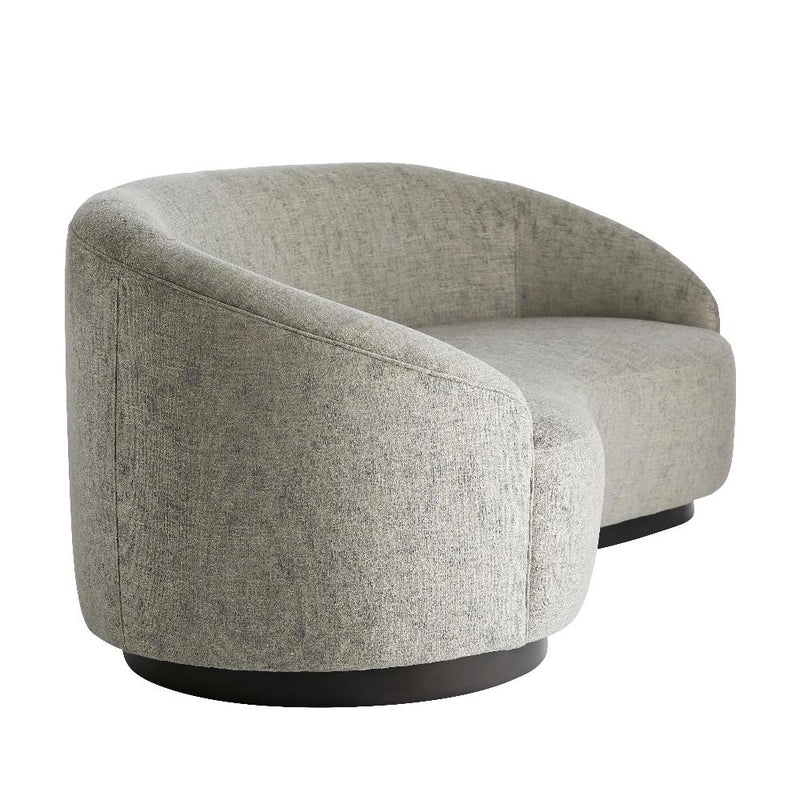 Petite Curved Sofa in Oyster Jacquard - Seating - Global Home
