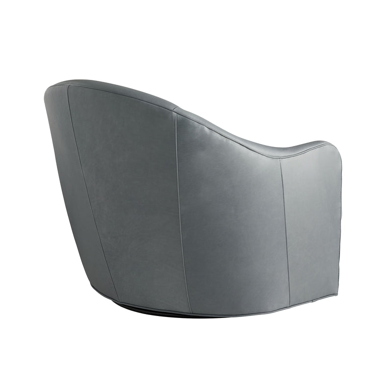 Delfino Chair Anchor Grey Leather Swivel