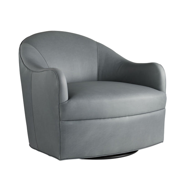 Delfino Chair Anchor Grey Leather Swivel