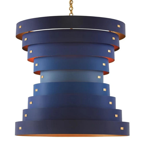 Blue Wrought Iron Chandelier - Lighting - Global Home
