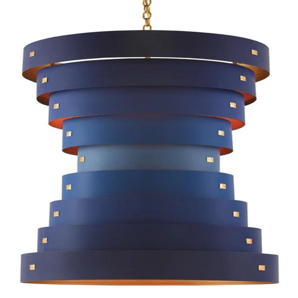 Blue Wrought Iron Chandelier - Lighting - Global Home