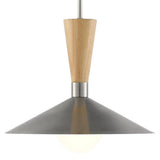 Chrome and Wood Pendant Lamp - Lighting - Global Home