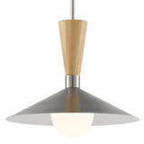 Chrome and Wood Pendant Lamp - Lighting - Global Home