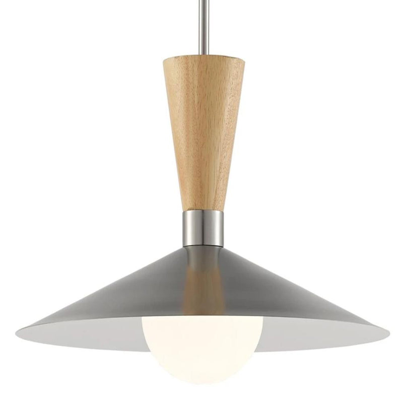 Chrome and Wood Pendant Lamp - Lighting - Global Home