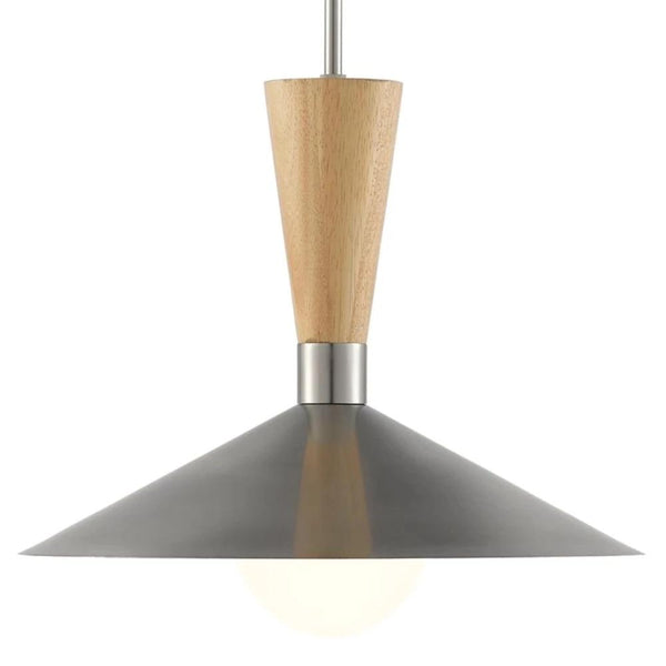 Chrome and Wood Pendant Lamp - Lighting - Global Home