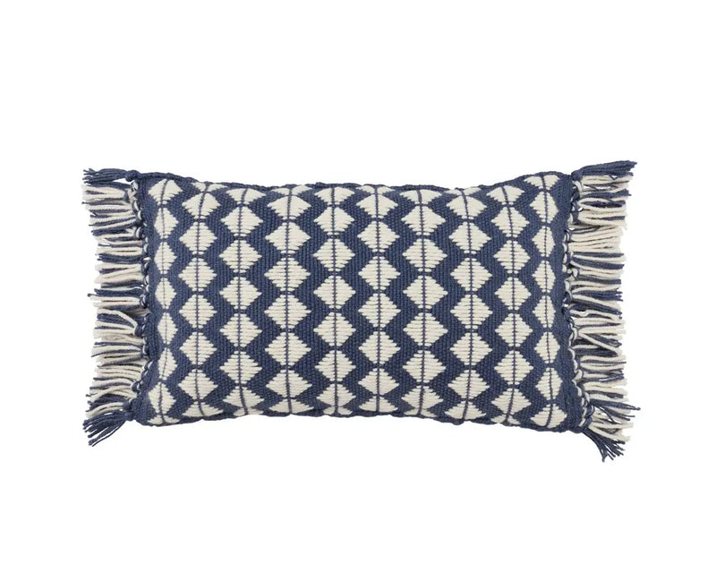 Jaipur Chesa Perdita Indoor/Outdoor Lumbar Pillow- Dark Blue
