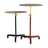 Addison Large Accent Table- Brass and Leather