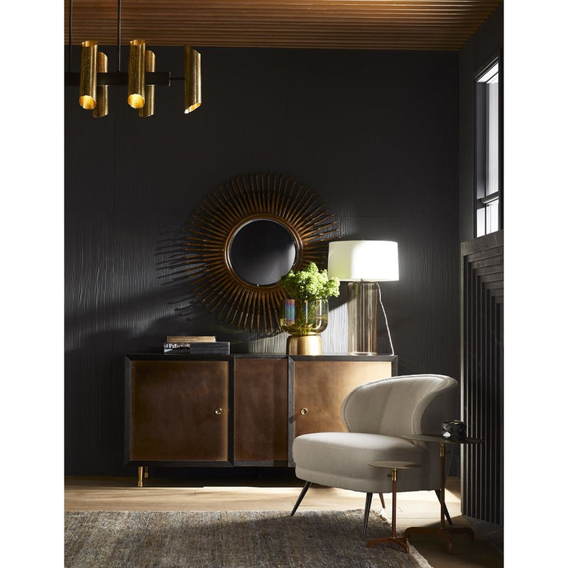 Addison Large Accent Table- Brass and Black