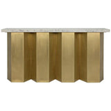 Brass and Marble Brutalist Console Table - Console - Global Home
