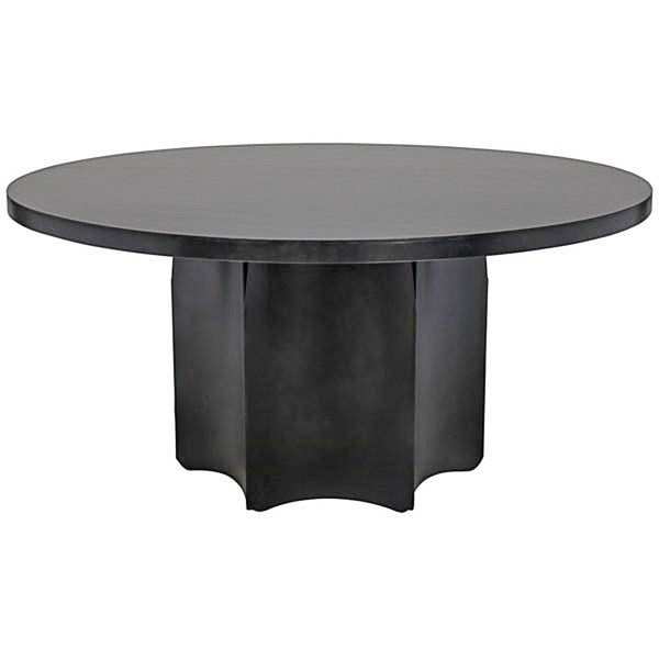 Black Metal Dining Table with Fluted Base - Dining Table - Global Home