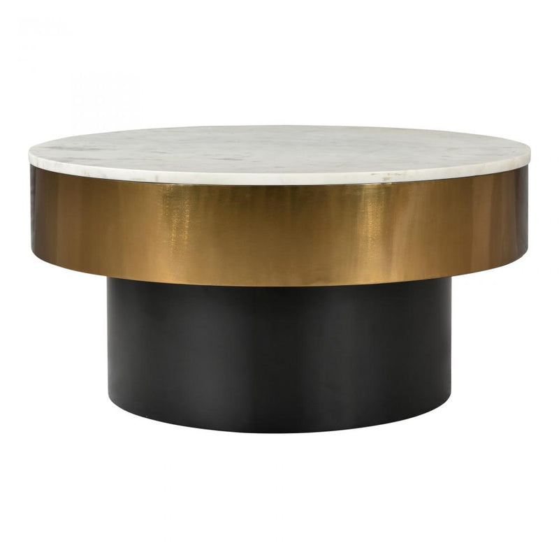 Gold & Marble Round Coffee Table - Coffee Table - Global Home