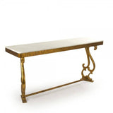 Gilded Baroque Console with Marble Top - Console - Global Home