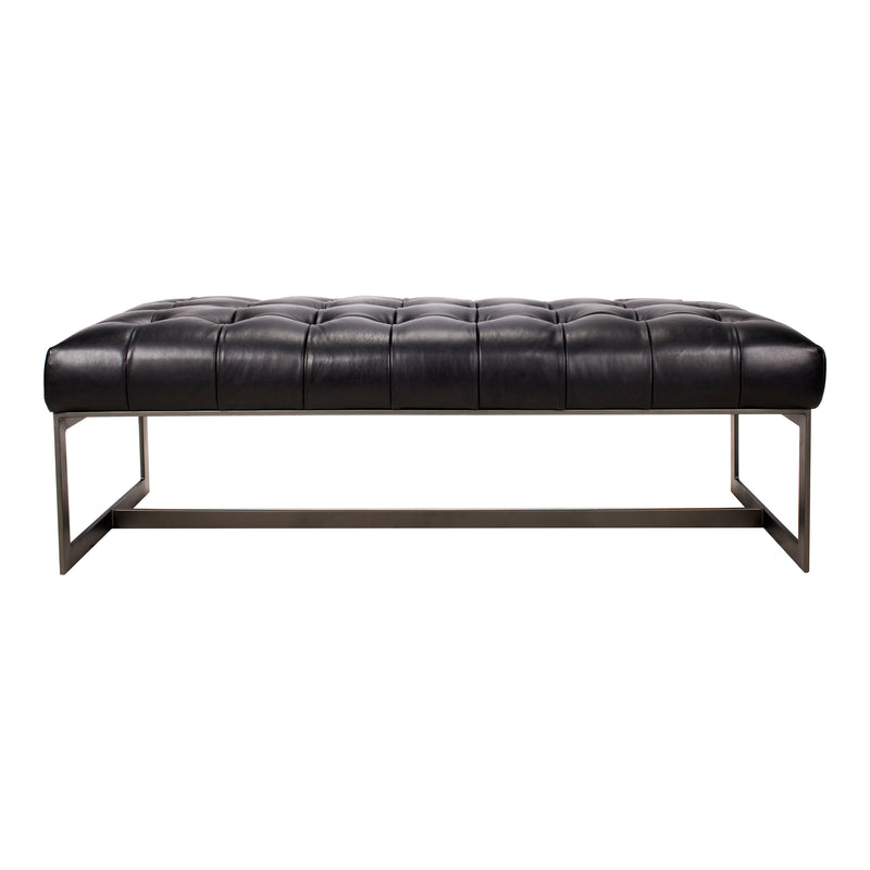 Wyatt Leather Bench Black