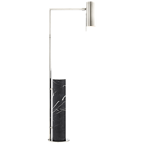 Adjustable Black Marble Column Floor Lamp - Lighting - Global Home