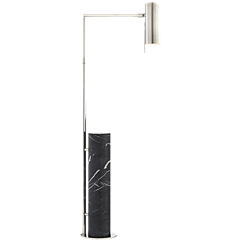 Adjustable Black Marble Column Floor Lamp - Lighting - Global Home