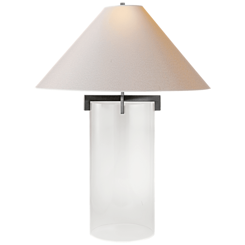 Glass Cylinder Table Lamp with Coolie Shade - 3 Finishes - Lighting - Global Home