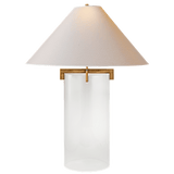 Glass Cylinder Table Lamp with Coolie Shade - 3 Finishes - Lighting - Global Home