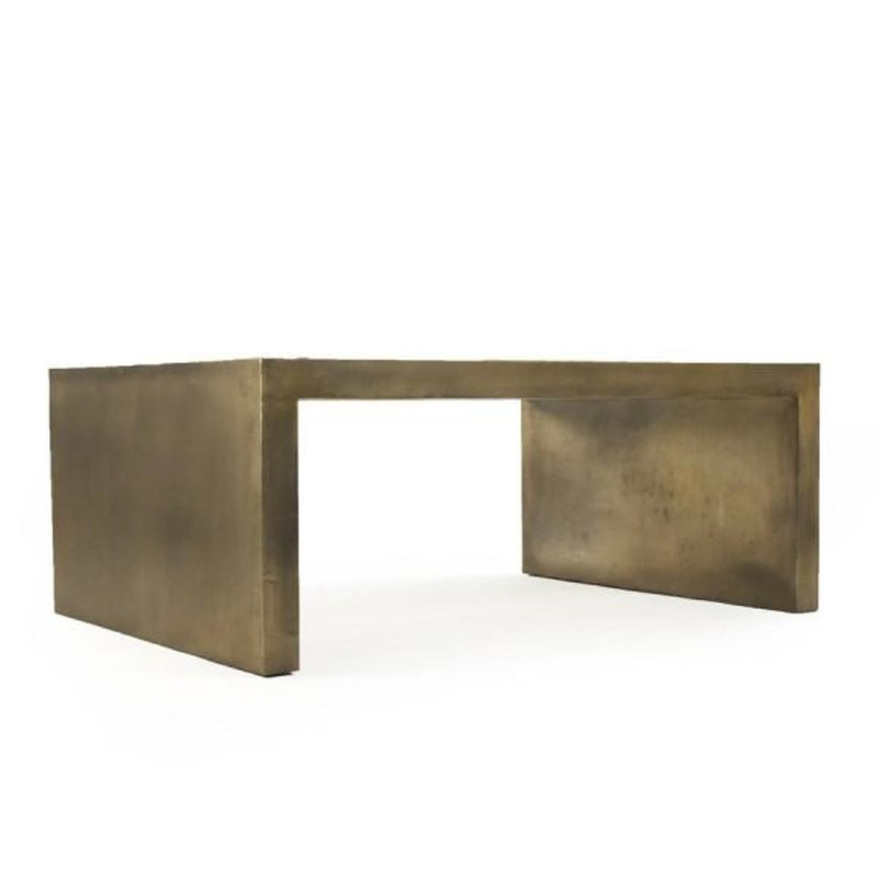 Antiqued Brass Clad Coffee Table - Coffee Table - Global Home