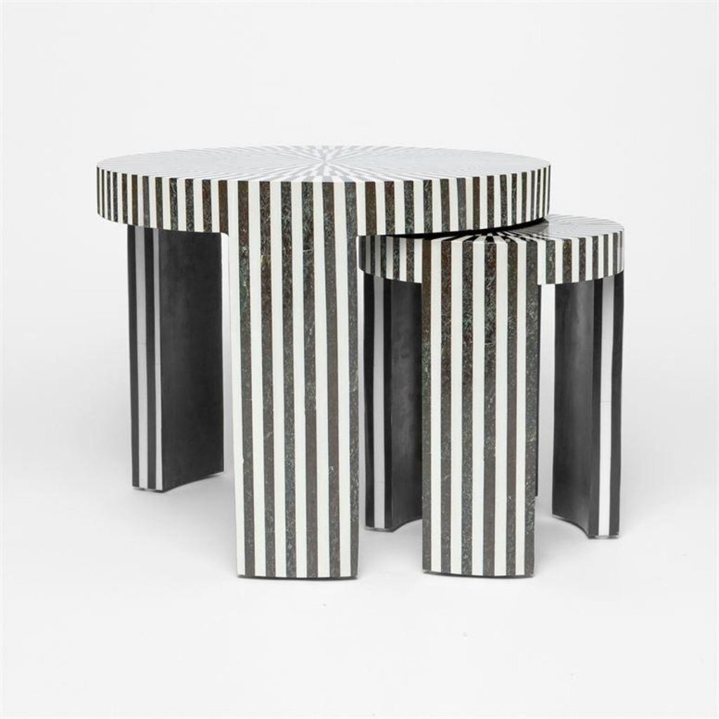 Black and white striped coffee table discount