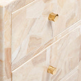 Crystal Stone and Brass Accent Nightstands - Side Table - Global Home